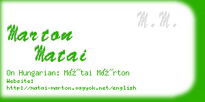 marton matai business card